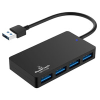 POWERTECH USB hub PT-1145, 4x θυρών, 5Gbps, USB σύνδεση, μαύρο