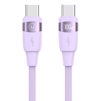 USAMS καλώδιο USB-C σε USB-C US-SJ632, 100W PD, 1.2m, μωβ