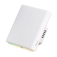 SONOFF smart διακόπτης T5-2C-86 με LED φωτισμό, διπλός, Wi-Fi, λευκός