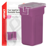 03444/AM ΑΣΦΑΛΕΙΕΣ JapVal PAL ΜΙΝΙ 17mm ΘΗΛΥΚΕΣ 30A ΣΕ ΜΩΒ ΧΡΩΜΑ AMIO - 2 Τεμ.