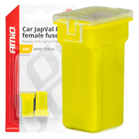 03447/AM ΑΣΦΑΛΕΙΕΣ JapVal PAL ΜΙΝΙ 17mm ΘΗΛΥΚΕΣ 60A ΣΕ ΚΙΤΡΙΝΟ ΧΡΩΜΑ AMIO - 2 Τεμ.