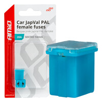 03451/AM ΑΣΦΑΛΕΙΕΣ JapVal PAL ΜICRO 14mm ΘΗΛΥΚΕΣ 20A ΣΕ ΓΑΛΑΖΙΟ ΧΡΩΜΑ AMIO - 2 Τεμ.