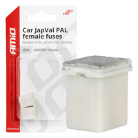 03452/AM ΑΣΦΑΛΕΙΕΣ JapVal PAL ΜICRO 14mm ΘΗΛΥΚΕΣ 25A ΣΕ ΛΕΥΚΟ ΧΡΩΜΑ AMIO - 2 Τεμ.