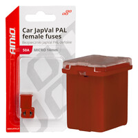 03455/AM ΑΣΦΑΛΕΙΕΣ JapVal PAL ΜICRO 14mm ΘΗΛΥΚΕΣ 50A ΣΕ ΚΟΚΚΙΝΟ ΧΡΩΜΑ AMIO - 2 Τεμ.