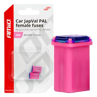 03460/AM ΑΣΦΑΛΕΙΕΣ JapVal PAL ΜICRO 11mm ΘΗΛΥΚΕΣ 30A ΣΕ ΡΟΖ ΧΡΩΜΑ AMIO - 2 Τεμ.