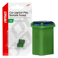03461/AM ΑΣΦΑΛΕΙΕΣ JapVal PAL ΜICRO 11mm ΘΗΛΥΚΕΣ 40A ΣΕ ΠΡΑΣΙΝΟ ΧΡΩΜΑ AMIO - 2 Τεμ.