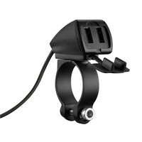 L9181.2/T ΦΟΡΤΙΣΤΗΣ USB (2 ΘΥΡΕΣ)  ΜΕ  ΒΑΣΗ ΣΤΗΡΙΞΗΣ ΤΙΜΟΝΙΟΥ ΑΔΙΑΒΡΟΧΟΣ MOTO 12/24V 30W 5400mA  22-32mm TREK LAMPA - 1 TEM.
