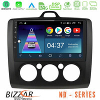Bizzar nd Series 8core Android13 2+32gb Ford Focus Manual ac Navigation Multimedia Tablet 9 (Μαύρο Χρώμα) u-nd-Fd0041mb