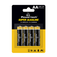 POWERTECH αλκαλικές μπαταρίες Super Alkaline PT-1214, AA, 1.5V, 4τμχ