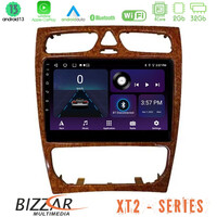 Bizzar xt2 Series 4core Android13 2+32gb Mercedes c Class (W203) Navigation Multimedia Tablet 9 (Wooden Style) u-xt2-Mb0925w