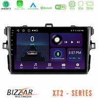 Bizzar xt2 Series 4core Android13 2+32gb Toyota Corolla 2007-2012 Navigation Multimedia Tablet 9 u-xt2-Ty0502