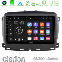 Clarion Gl300 Series 4core Android11 2+32gb Fiat 500l Navigation Multimedia Tablet 10 με Carplay &Amp; Android Auto u-gl3-Ft410