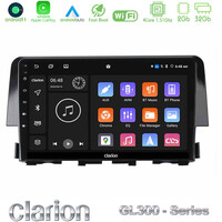 Clarion Gl300 Series 4core Android11 2+32gb Honda Civic 2016-2020 Navigation Multimedia Tablet 9 με Carplay &Amp; Android Auto u-gl3-Hd0058