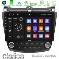 Clarion Gl300 Series 4core Android11 2+32gb Honda Accord 2002-2008 Navigation Multimedia Tablet 10 με Carplay &Amp; Android Auto u-gl3-Hd0669