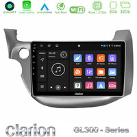 Clarion Gl300 Series 4core Android11 2+32gb Honda Jazz 2009-2013 Navigation Multimedia Tablet 10 με Carplay &Amp; Android Auto u-gl3-Hd098t