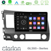 Clarion Gl300 Series 4core Android11 2+32gb Honda Civic 2006-2011 Navigation Multimedia Tablet 9 με Carplay &Amp; Android Auto u-gl3-Hd908