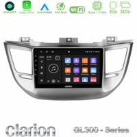 Clarion Gl300 Series 4core Android11 2+32gb Hyundai Tucson 2015-2018 Navigation Multimedia Tablet 9 με Carplay &Amp; Android Auto u-gl3-Hy0068