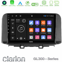 Clarion Gl300 Series 4core Android11 2+32gb Hyundai Kona 2018-2023 Navigation Multimedia Tablet 10 με Carplay &Amp; Android Auto u-gl3-Hy0342
