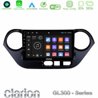 Clarion Gl300 Series 4core Android11 2+32gb Hyundai i10 2014-2020 Navigation Multimedia Tablet 9 με Carplay &Amp; Android Auto u-gl3-Hy0506