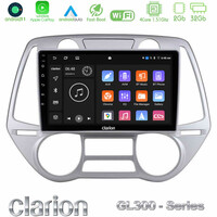 Clarion Gl300 Series 4core Android11 2+32gb Hyundai i20 2009-2012 Auto a/c Navigation Multimedia Tablet 9 με Carplay &Amp; Android Auto u-gl3-Hy0709