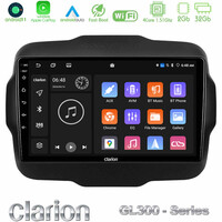 Clarion Gl300 Series 4core Android11 2+32gb Jeep Renegade 2015-2019 Navigation Multimedia Tablet 9 με Carplay &Amp; Android Auto u-gl3-Jp134