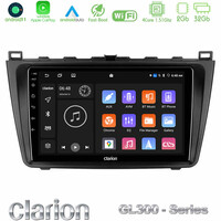 Clarion Gl300 Series 4core Android11 2+32gb Mazda 6 2008-2012 Navigation Multimedia Tablet 9 με Carplay &Amp; Android Auto u-gl3-Mz0233