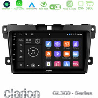 Clarion Gl300 Series 4core Android11 2+32gb Mazda cx-7 2007-2011 Navigation Multimedia Tablet 9 με Carplay &Amp; Android Auto u-gl3-Mz968