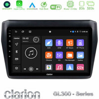 Clarion Gl300 Series 4core Android11 2+32gb Suzuki Swift 2017-2023 Navigation Multimedia Tablet 9 με Carplay & Android Auto u-gl3-Sz0522
