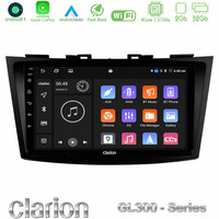 Clarion Gl300 Series 4core Android11 2+32gb Suzuki Swift 2011-2016 Navigation Multimedia Tablet 9 με Carplay & Android Auto u-gl3-Sz523