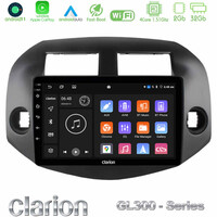 Clarion Gl300 Series 4core Android11 2+32gb Toyota Rav4 2006-2012 Navigation Multimedia Tablet 10 με Carplay & Android Auto u-gl3-Ty0165