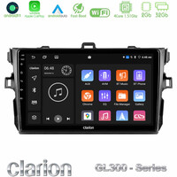 Clarion Gl300 Series 4core Android11 2+32gb Toyota Corolla 2007-2012 Navigation Multimedia Tablet 9 με Carplay & Android Auto u-gl3-Ty0502