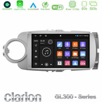 Clarion Gl300 Series 4core Android11 2+32gb Toyota Yaris Navigation Multimedia Tablet 9 με Carplay & Android Auto u-gl3-Ty1777