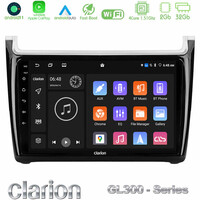 Clarion Gl300 Series 4core Android11 2+32gb vw Polo Navigation Multimedia Tablet 9 με Carplay & Android Auto u-gl3-Vw6901pb