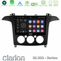 Clarion Gl300 Series 4core Android11 2+32gb Ford s-max 2006-2008 (Manual A/c) Navigation Multimedia Tablet 9 με Carplay &Amp; Android Auto u-gl3-Fd408