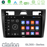 Clarion Gl300 Series 4core Android11 2+32gb Ford Fiesta/fusion Navigation Multimedia Tablet 9 με Carplay &Amp; Android Auto u-gl3-Fd990