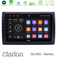 Clarion Gl300 Series 4core Android11 2+32gb Fiat Stilo Navigation Multimedia Tablet 9 με Carplay &Amp; Android Auto u-gl3-Ft037n