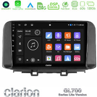 Clarion Gl700 Lite Series 8core Android11 6+128gb Hyundai Kona 2018-2023 Navigation Multimedia Tablet 10 με Carplay &Amp; Android Auto u-G76l-Hy0342