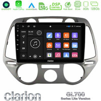 Clarion Gl700 Lite Series 8core Android11 6+128gb Hyundai i20 2009-2012 Manual a/c Navigation Multimedia Tablet 9 με Carplay &Amp; Android Auto u-G76l-Hy0709m