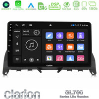 Clarion Gl700 Lite Series 8core Android11 6+128gb Mercedes c Class W204 Navigation Multimedia Tablet 9 με Carplay &Amp; Android Auto u-G76l-Mb0842