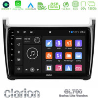 Clarion Gl700 Lite Series 8core Android11 6+128gb vw Polo Navigation Multimedia Tablet 9 με Carplay &Amp; Android Auto u-G76l-Vw6901pb