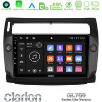 Clarion Gl700 Lite Series 8core Android11 2+32gb Citroen c4 2004-2010 Navigation Multimedia Tablet 9 (Μαύρο Χρώμα) με Carplay &Amp; Android Auto u-G72l-Ct0812b