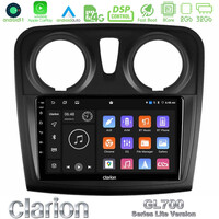 Clarion Gl700 Lite Series 8core Android11 2+32gb Dacia Sandero/dokker 2014-2020 Navigation Multimedia Tablet 9 με Carplay &Amp; Android Auto u-G72l-Dc0621