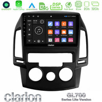Clarion Gl700 Lite Series 8core Android11 2+32gb Hyundai i30 2007-2012 Manual a/c Navigation Multimedia Tablet 9 με Carplay &Amp; Android Auto u-G72l-Hy0799