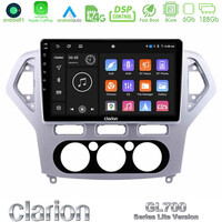 Clarion Gl700 Lite Series 8core Android11 6+128gb Ford Mondeo 2007-2010 Manual a/c Navigation Multimedia Tablet 10 με Carplay &Amp; Android Auto u-G76l-Fd0919