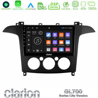 Clarion Gl700 Lite Series 8core Android11 6+128gb Ford s-max 2006-2008 (Manual A/c) Navigation Multimedia Tablet 9 με Carplay &Amp; Android Auto u-G76l-Fd408