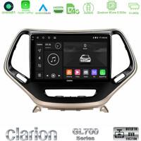 Clarion Gl700 Series 8core Android11 4+64gb Jeep Cherokee 2014-2019 Navigation Multimedia Tablet 9 με Carplay &Amp; Android Auto u-gl7-Jp0077