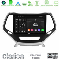 Clarion Gl700 Series 8core Android11 4+64gb Jeep Cherokee 2014-2019 Navigation Multimedia Tablet 9 (Ασημί Χρώμα) με Carplay &Amp; Android Auto u-gl7-Jp0077s