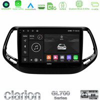 Clarion Gl700 Series 8core Android11 4+64gb Jeep Compass 2017&gt; Navigation Multimedia Tablet 10 με Carplay &Amp; Android Auto u-gl7-Jp0143