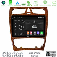 Clarion Gl700 Series 8core Android11 4+64gb Mercedes c Class (W203) Navigation Multimedia Tablet 9 (Wooden Style) με Carplay &Amp; Android Auto u-gl7-Mb0925w