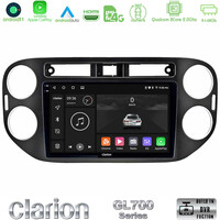 Clarion Gl700 Series 8core Android11 4+64gb vw Tiguan Navigation Multimedia Tablet 9 (23mm Alarm Button) με Carplay &Amp; Android Auto u-gl7-Vw0639